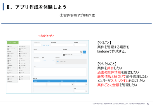 図：（参考）kintoneアプリを作成する講義・実習