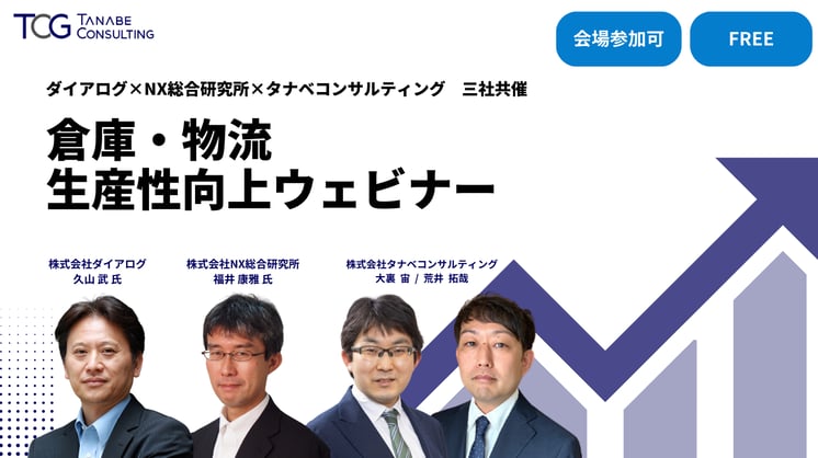 倉庫・物流、生産性向上ウェビナー(会場参加可)