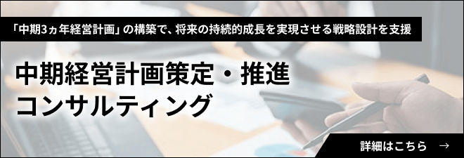 長期ビジョン構築・中期経営計画策定・推進コンサルティング