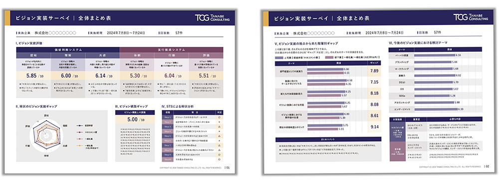 ビジョン実装サーベイのアウトプットイメージ