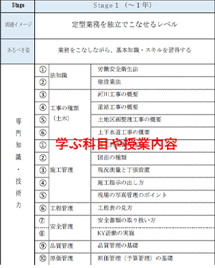 人材の成長ステップに応じた必要知識・スキル